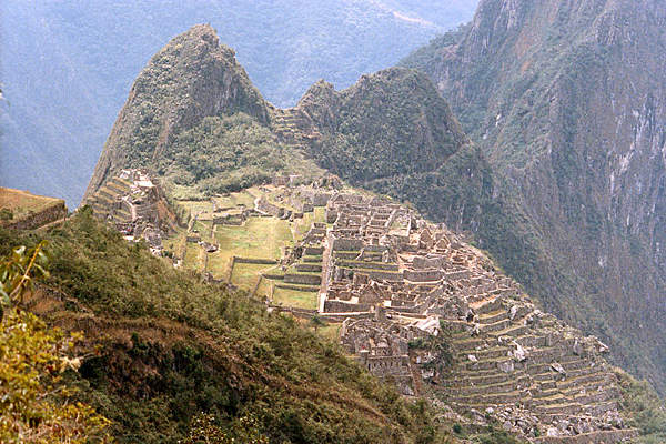 Descending on Machu Picchu