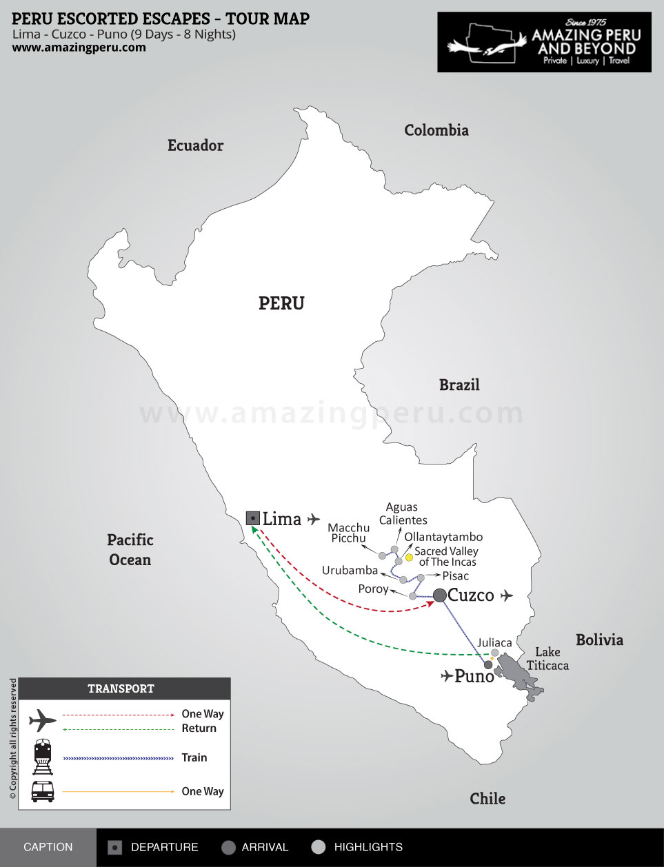 Peru Escorted Escapes Tour 1 - 9 days / 8 nights. Peru Escorted Escapes Tour 1 - 9 days / 8 nights.