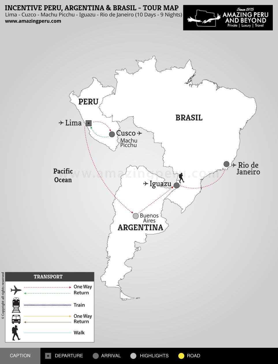 Incentive Peru, Argentina & Brazil Tour - 10 days / 9 nights.