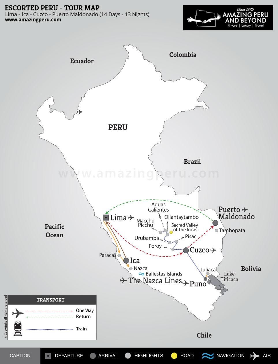 Escorted Peru Tour 4 - 14 days / 13 nights. Escorted Peru Tour 4 - 14 days / 13 nights.