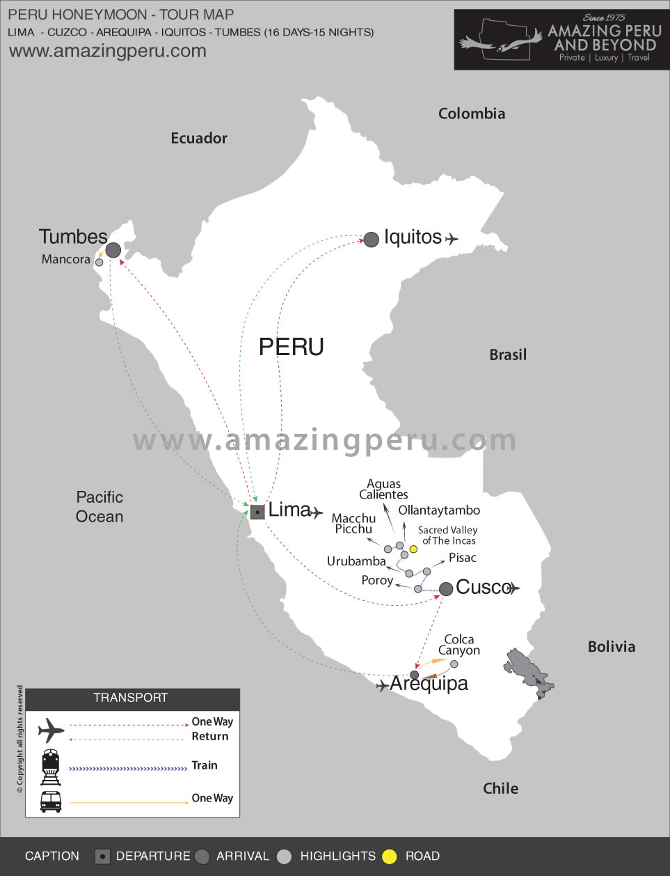 Peru Honeymoon Tour 2 - 16 days / 15 nights.