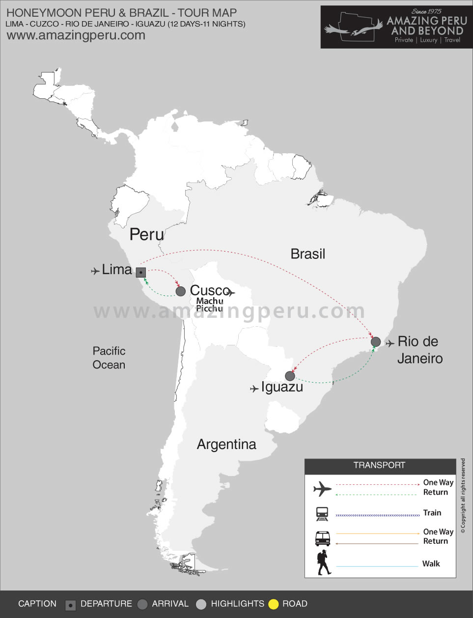 Peru Honeymoon Tour 4 Honeymoon Peru & Brazil - 12 days / 11 nights.