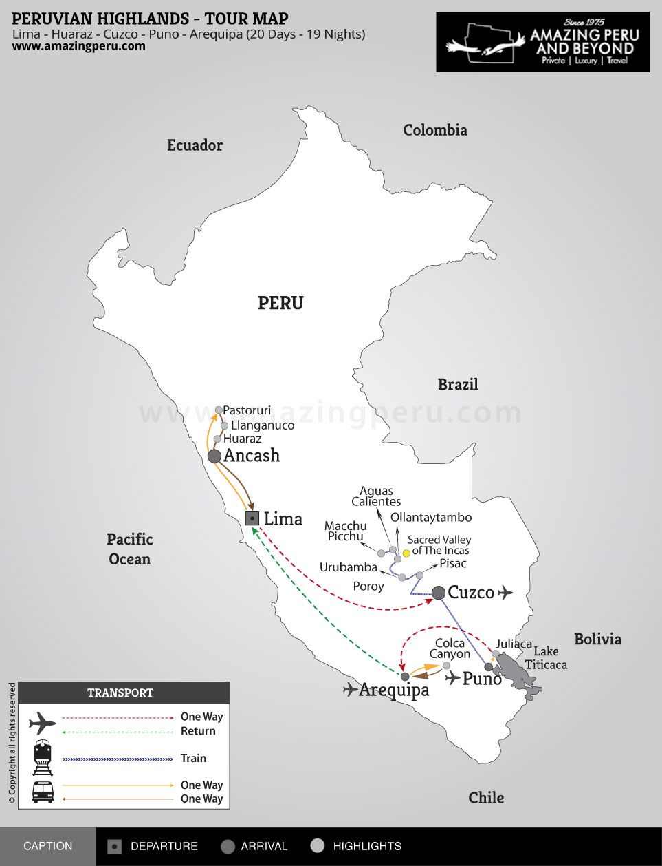 Peruvian Highlands - 20 days / 19 nights. Peruvian Highlands - 20 days / 19 nights.