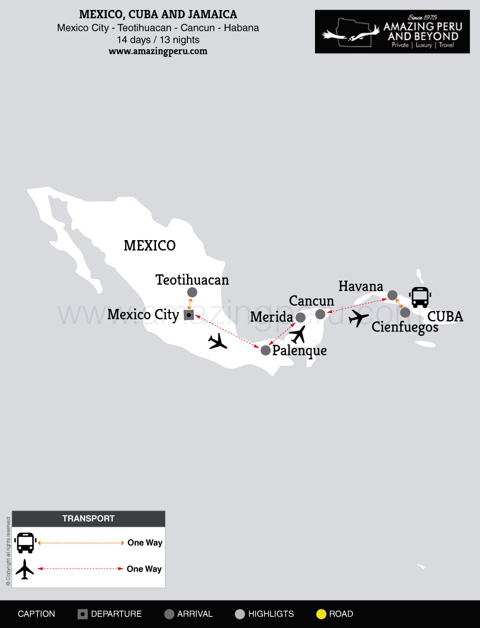 2024 Mexico, Cuba and Jamaica - 14 days / 13 nights.