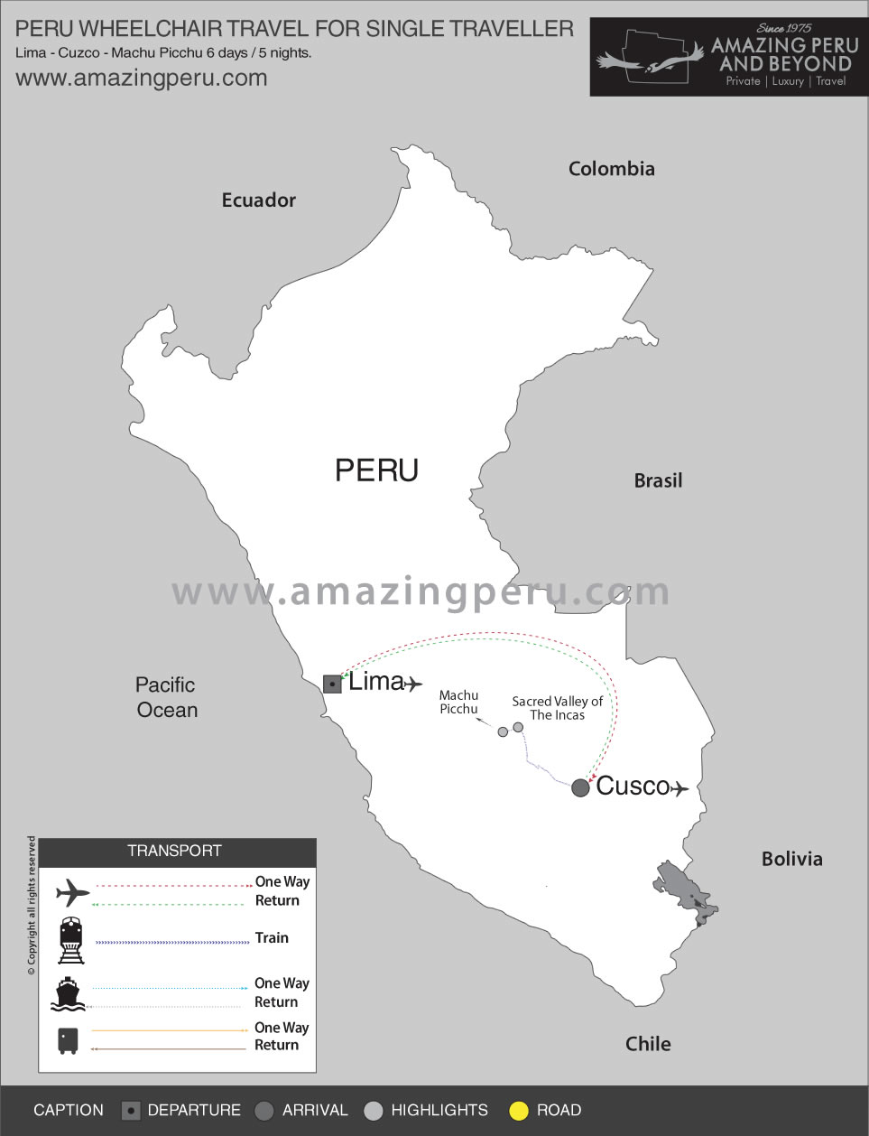 Peru Wheelchair Travel for Single traveller - 6 days / 5 nights.