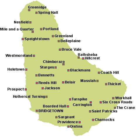 Map Barbados - Amazing Caribbean