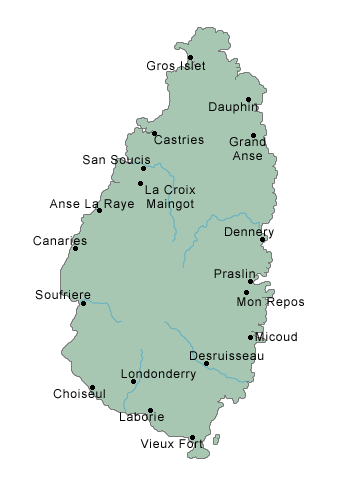 MAP CARIBBEAN ESCAPES - Saint Lucia - Amazing Caribbean