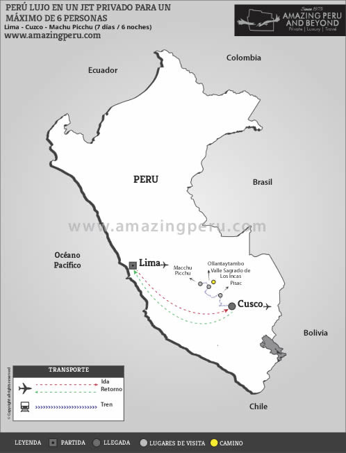 Perú Lujo en un Jet Privado para un máximo de 6 Personas