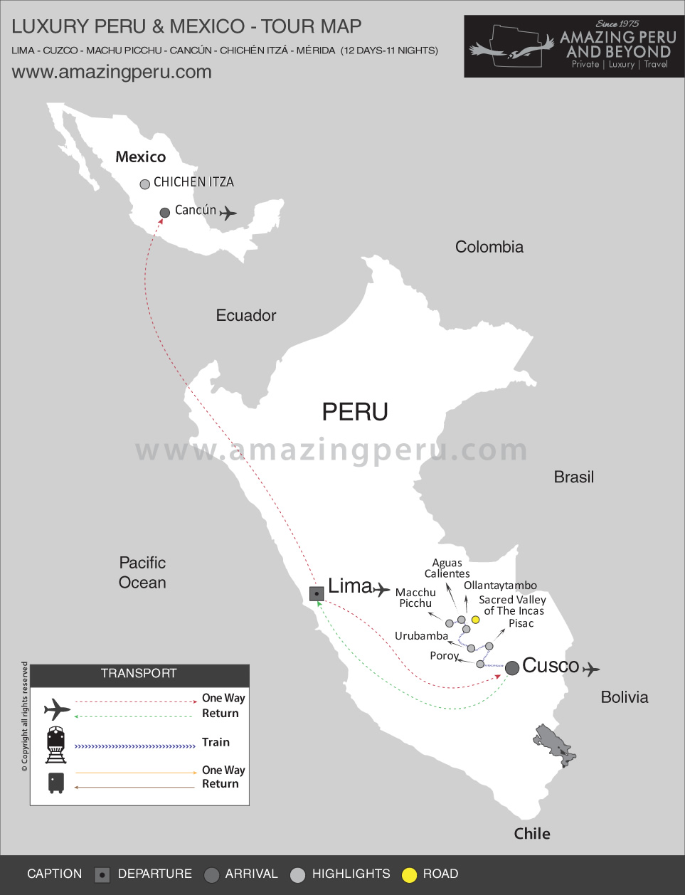 Peru & Mexico Luxury Tour <br />
"The world of the Incas & Mayas" - 12 days / 11 nights.