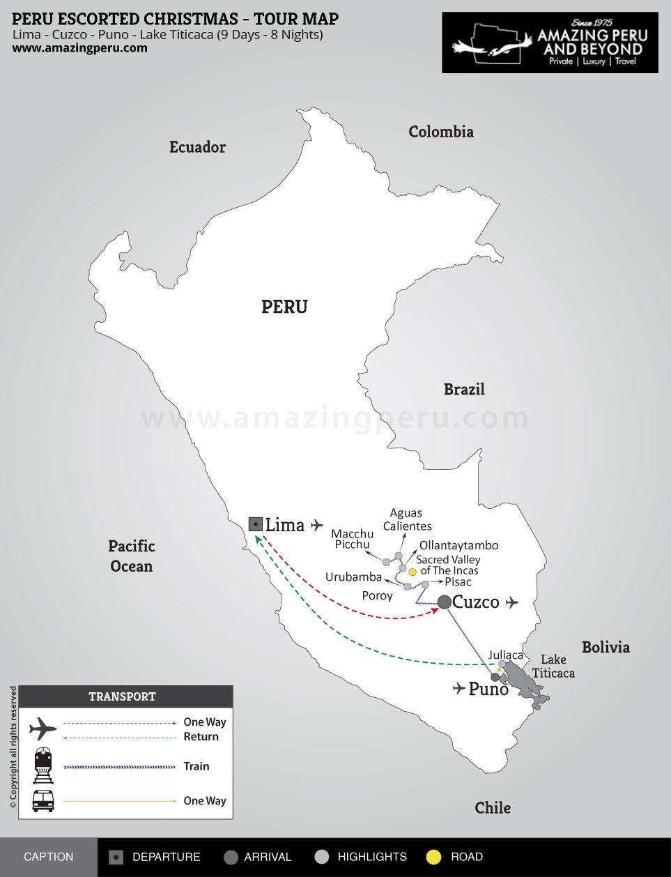 2023 Escorted Christmas in Machu Picchu - Option 1 - 9 days / 8 nights.