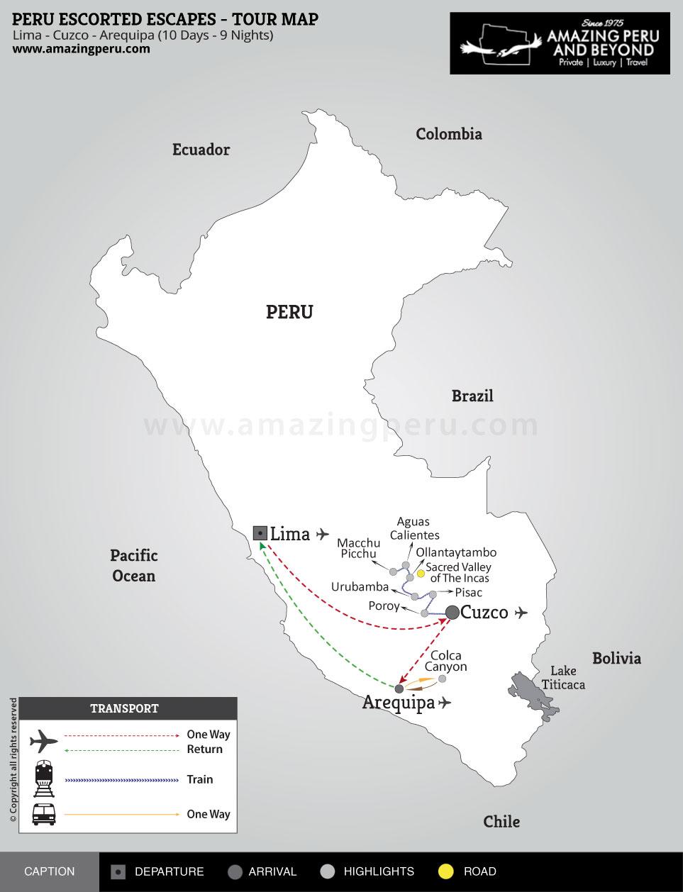 Peru Escorted Escapes Tour 2 - 10 days / 9 nights.