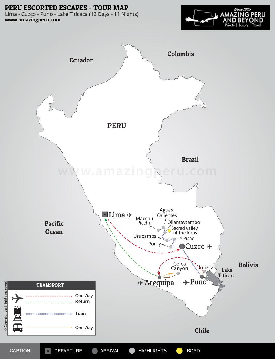 Peru Escorted Escapes Tour 3 - 12 days / 11 nights.