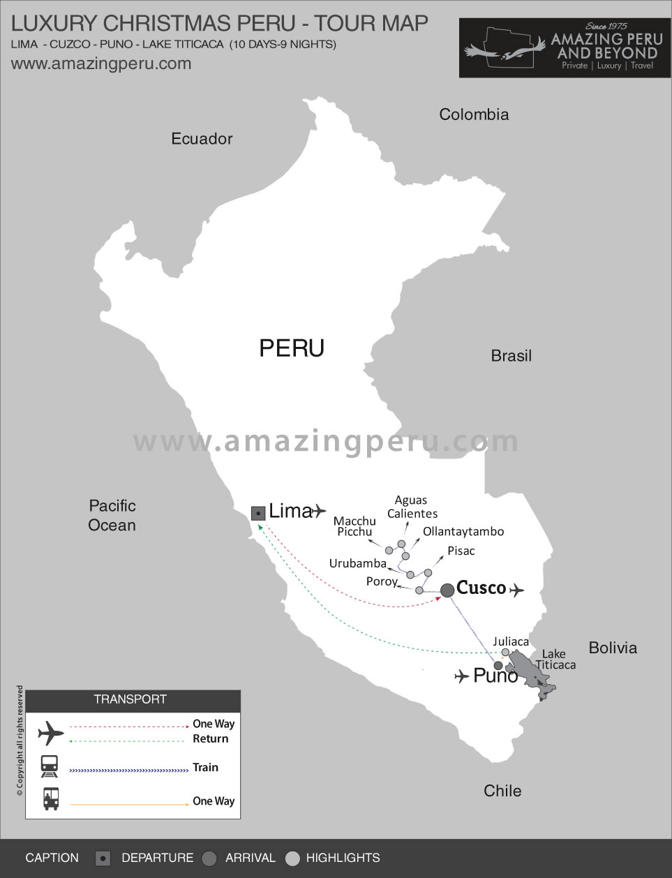 Luxury Christmas Tour to Machu Picchu 2022 - Option 1 - 10 days / 9 nights.