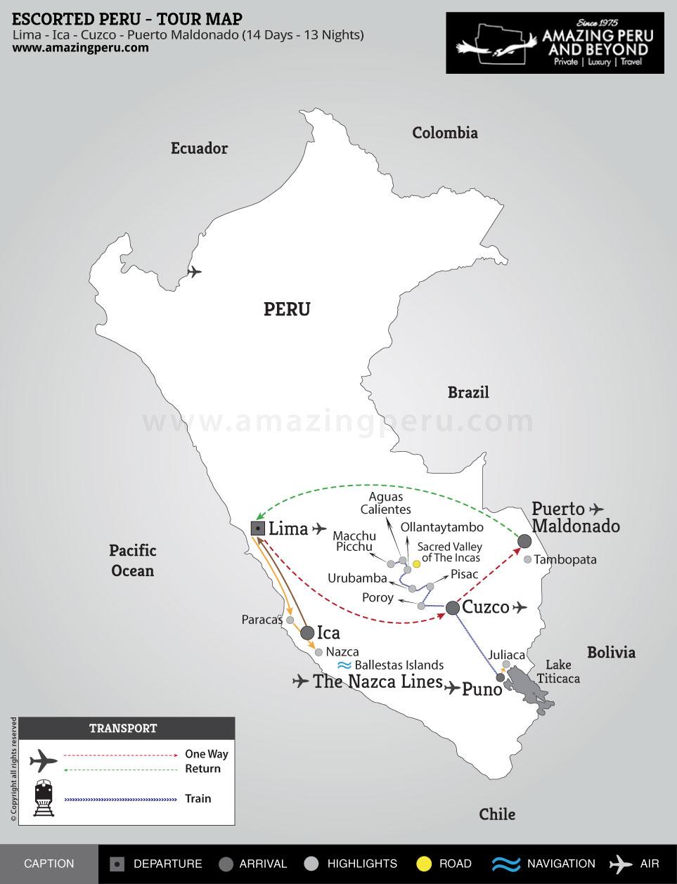 Escorted Peru Tour 4 - 14 days / 13 nights.