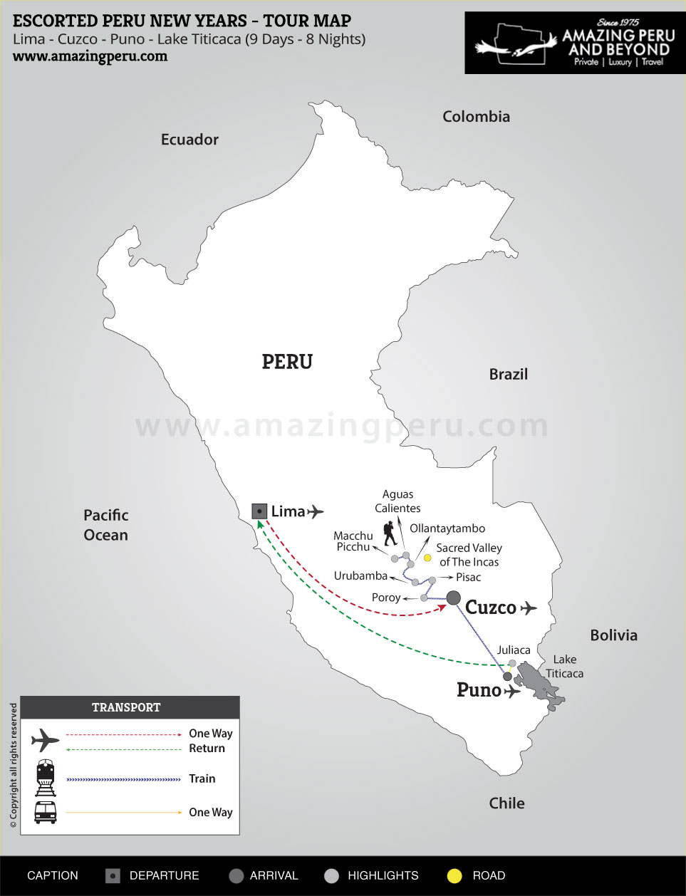 2024-25 Escorted Peru New Years 1 - 9 days / 8 nights.