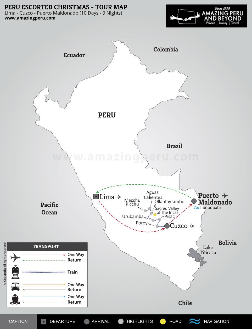 2025 Escorted Christmas in Machu Picchu - Option 3 - 10 days / 9 nights.