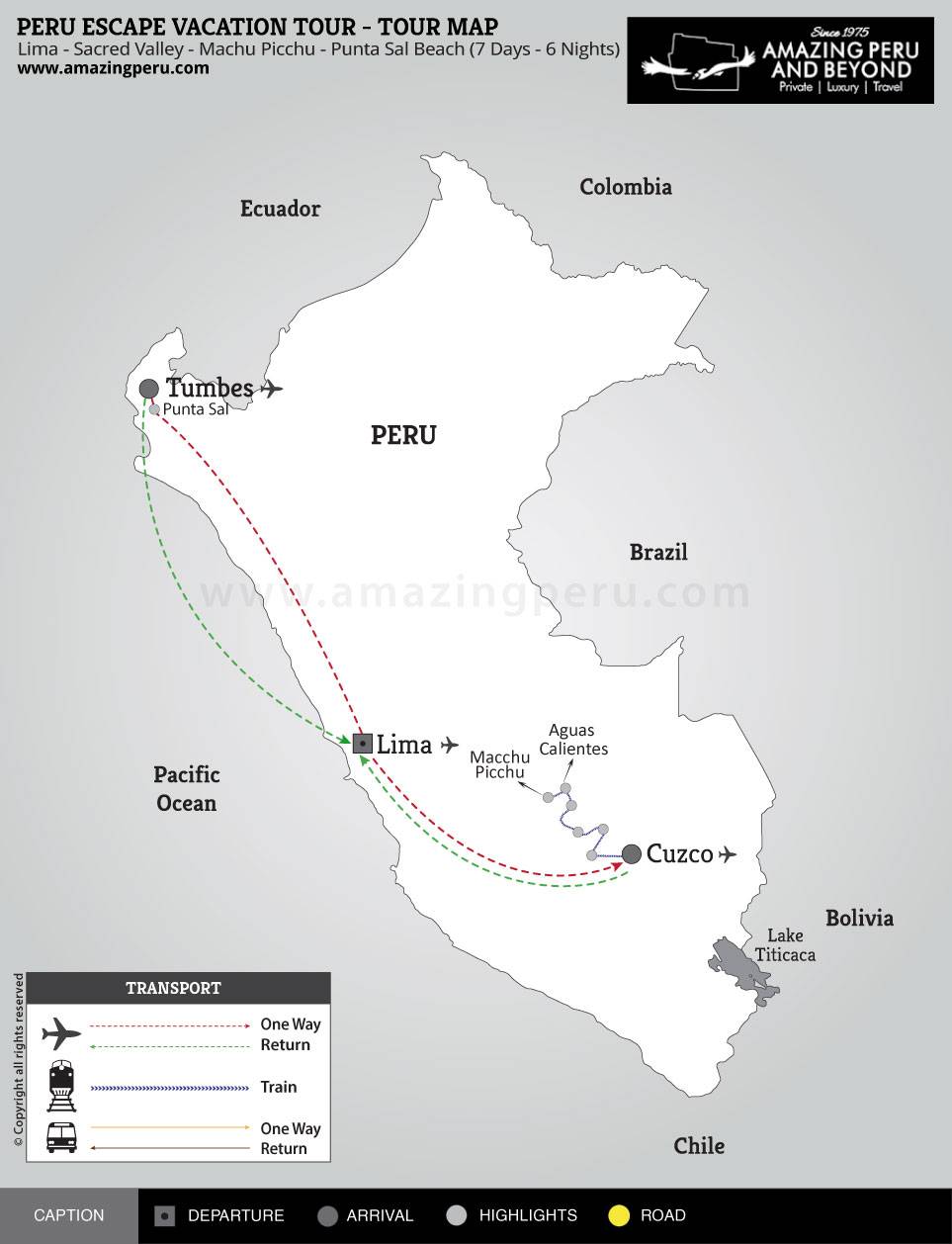 Peru Escape Vacation Tour - 7 days / 6 nights.