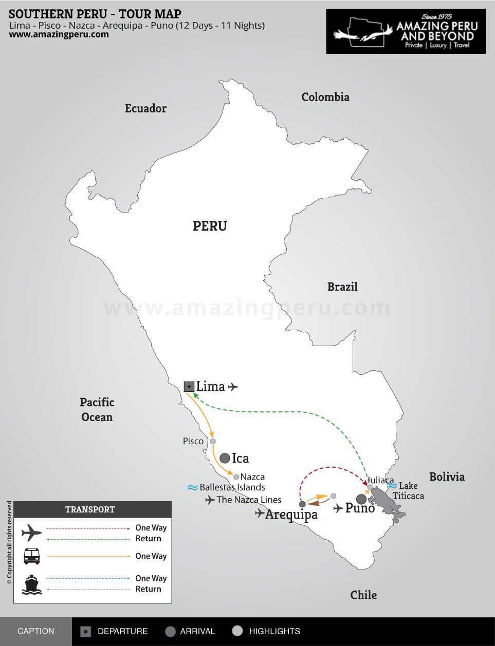 Southern Peru - 12 days / 11 nights.