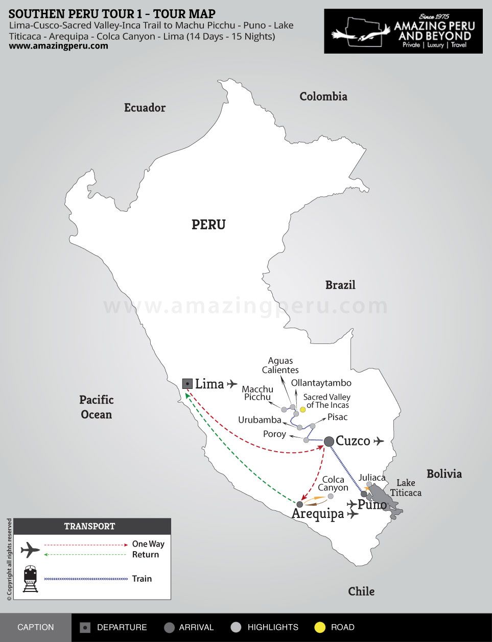 Southen Peru Tour 1 - 15 days / 14 nights.