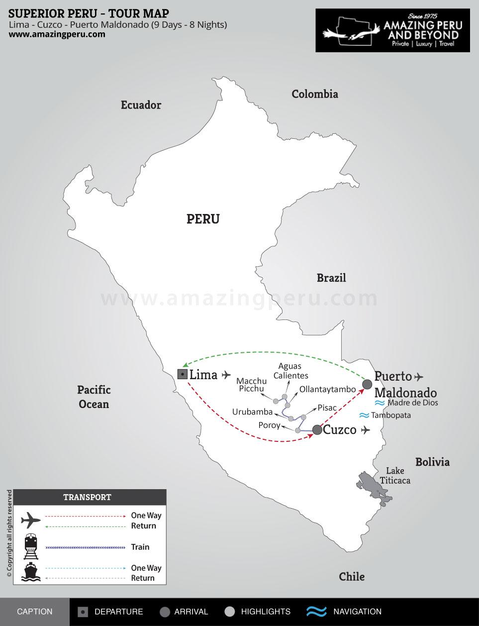 Superior Peru Tour 1 - 9 days / 8 nights.