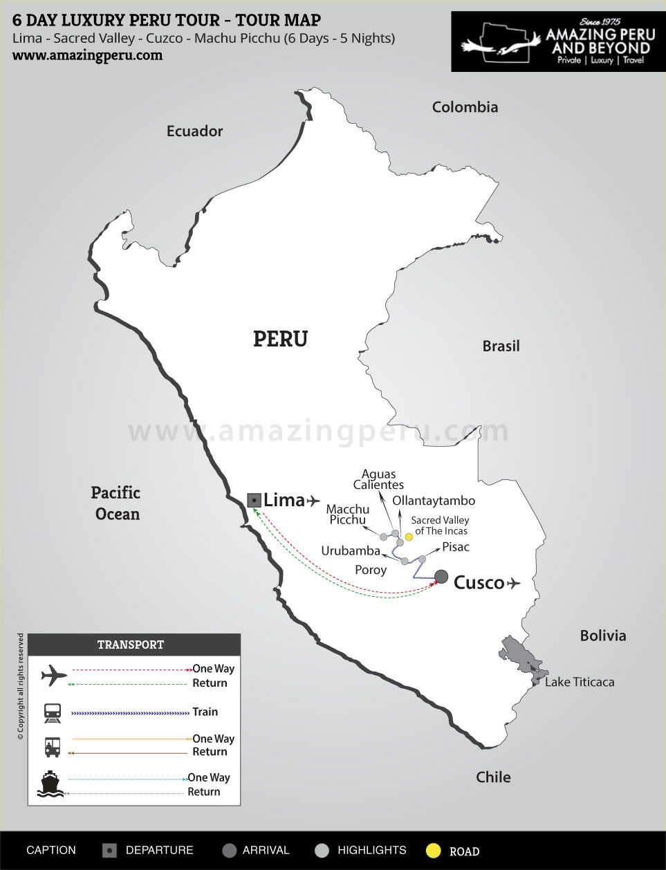 Tour Map Luxury Peru