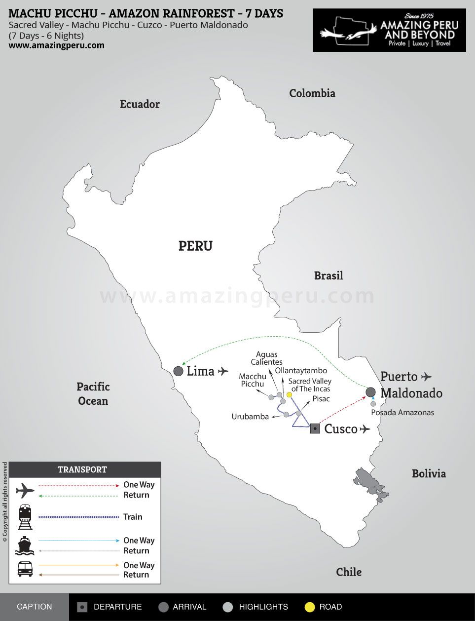 Machu Picchu - Amazon Rainforest - 7 Days - 7 days / 6 nights. Machu Picchu - Amazon Rainforest - 7 Days - 7 days / 6 nights.