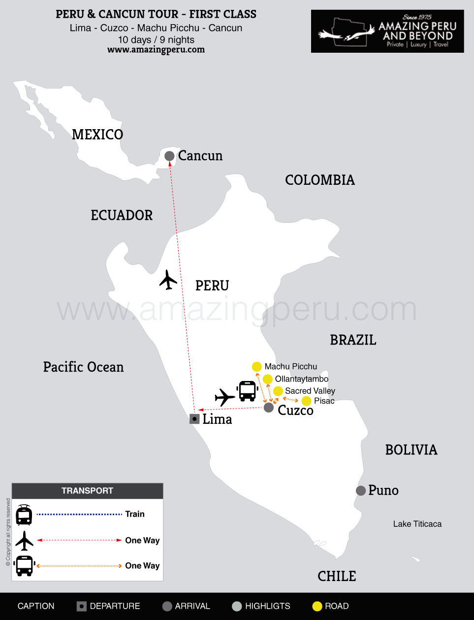 2022 Peru & Cancun Tour - First Class - 10 days / 9 nights.