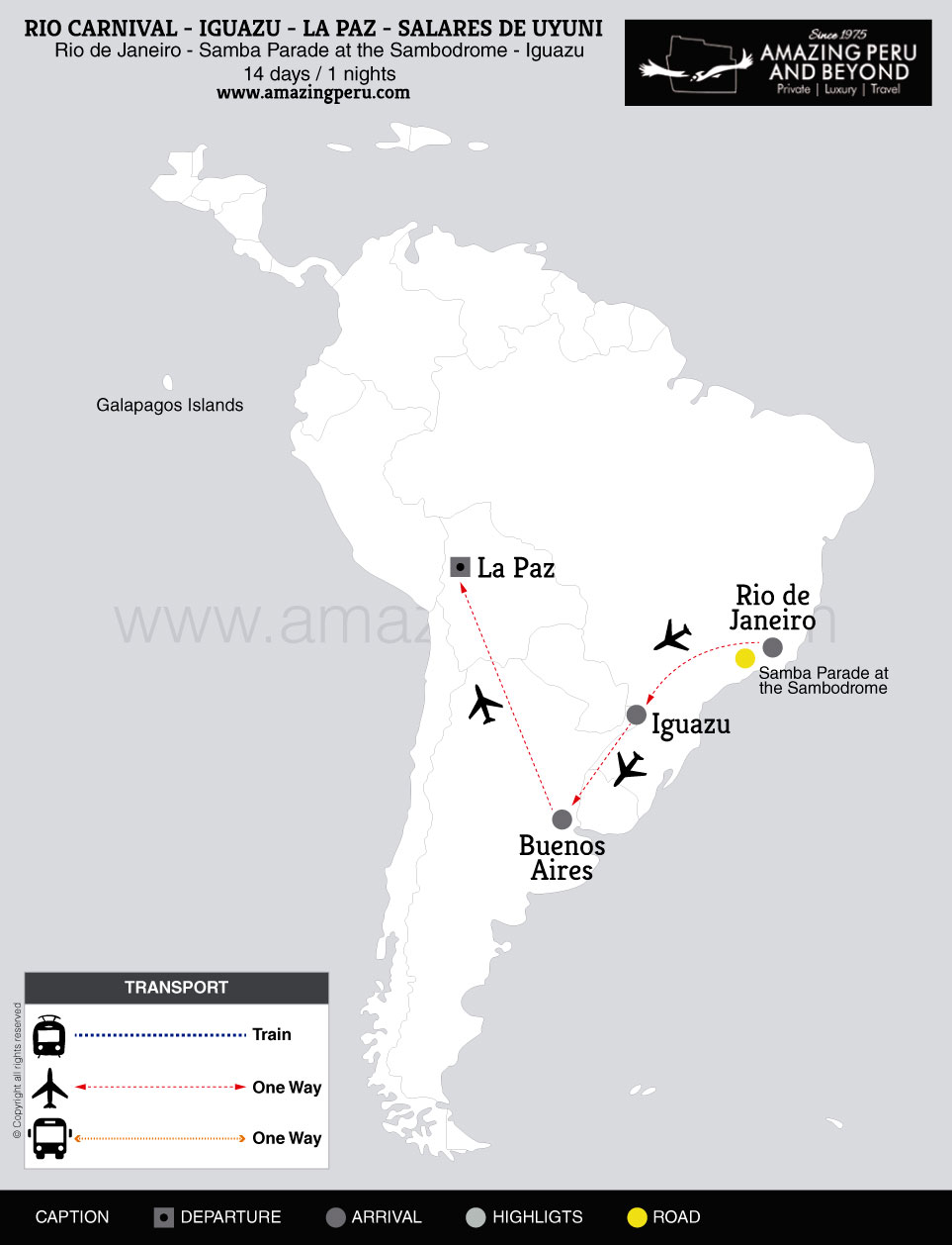 2025 Rio Carnival - Iguazu - La Paz - Salares de Uyuni - 14 days / 13 nights.