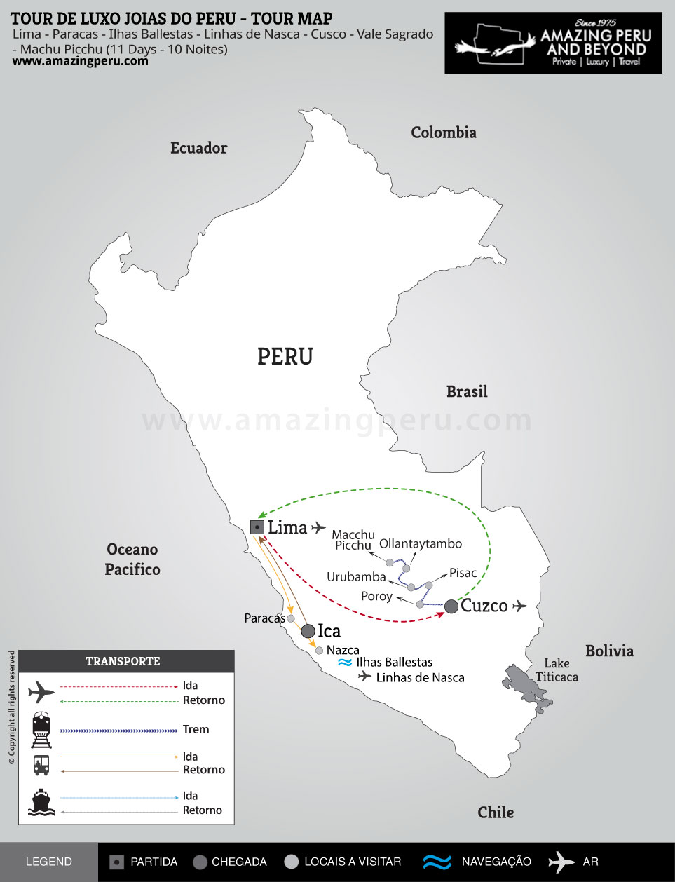 Tour de Luxo Joias do Peru - 11 days / 10 nights.