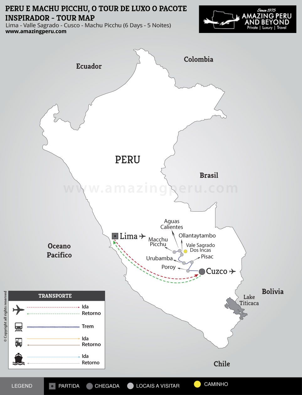 Peru e Machu Picchu, o tour de Luxo  o Pacote Inspirador - 6 days / 5 nights.